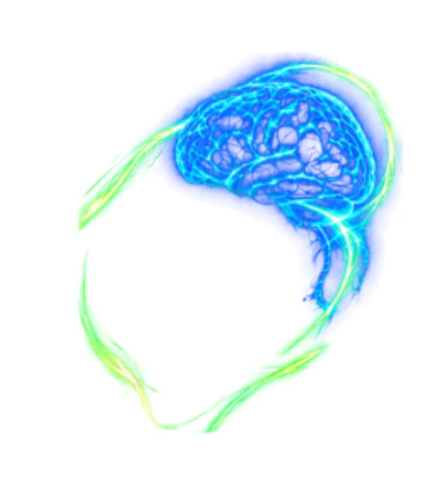 Glowing blue and green brain representing EDGE mental optimization