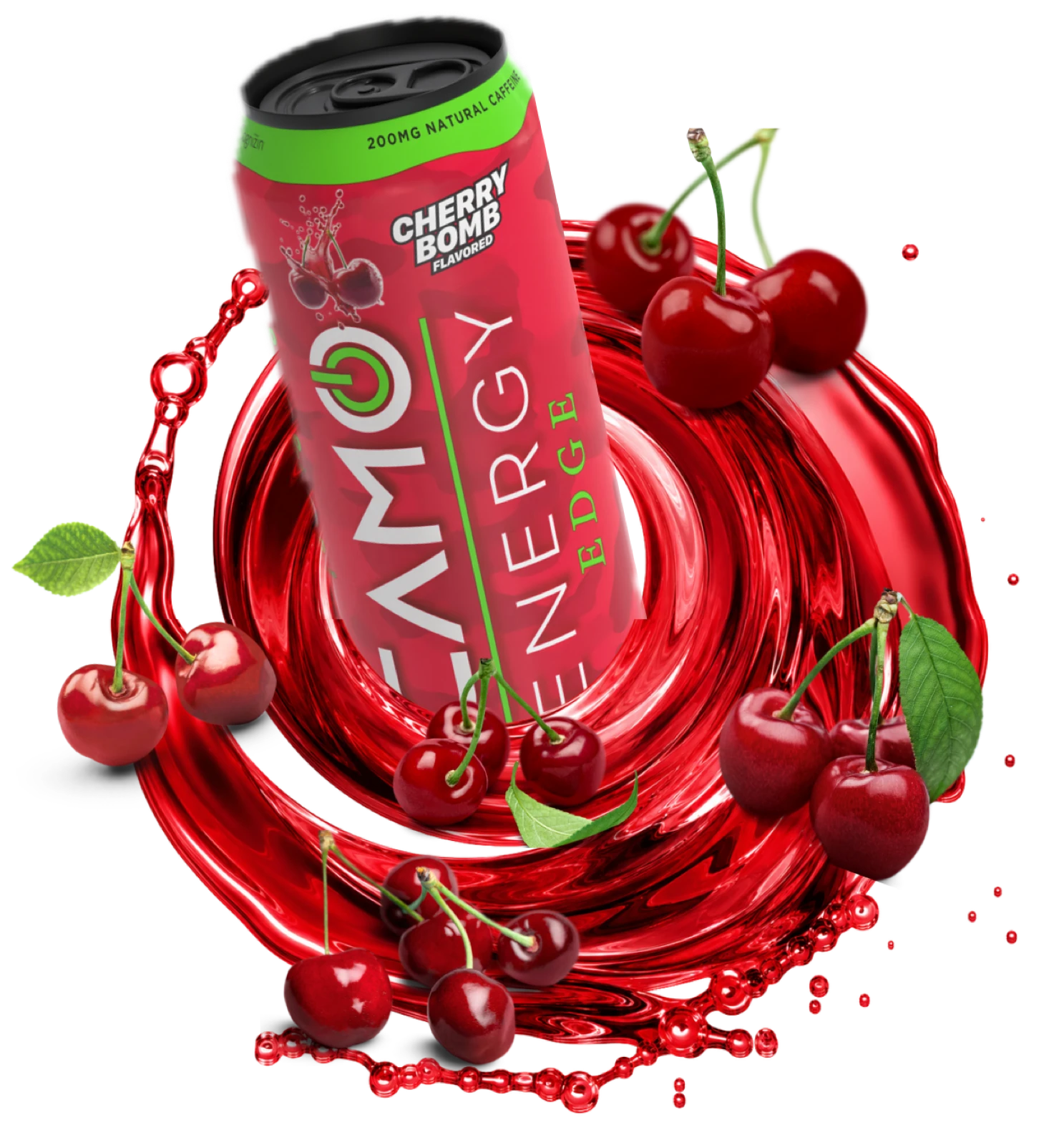 CAMO Edge Cherry Bomb can with rich cherry flavor splash