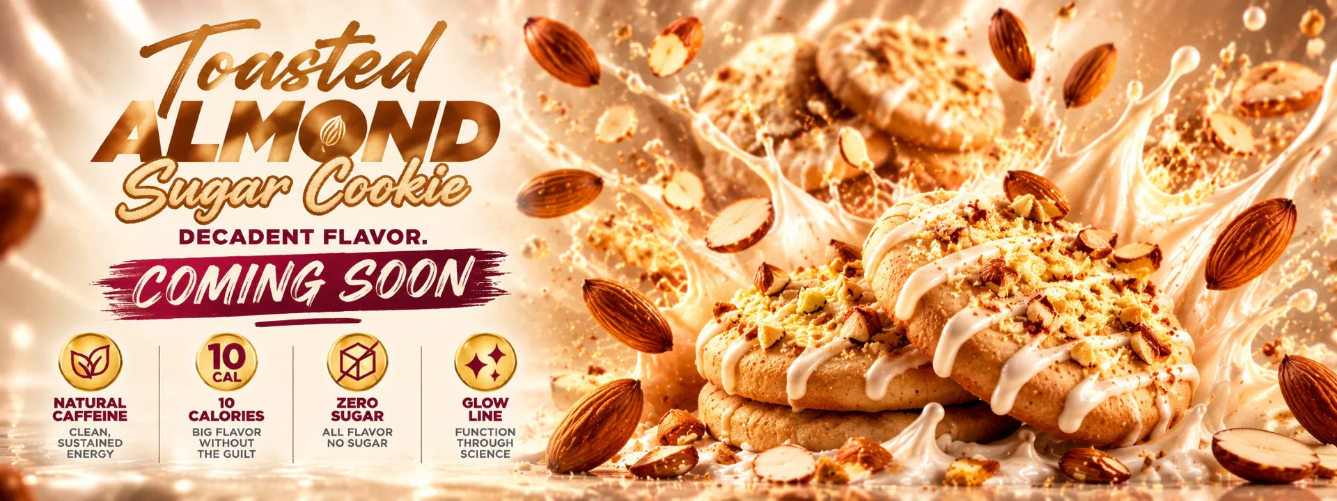 CAMO Glow Toasted Almond Cookies: decadent flavor, coming soon.
