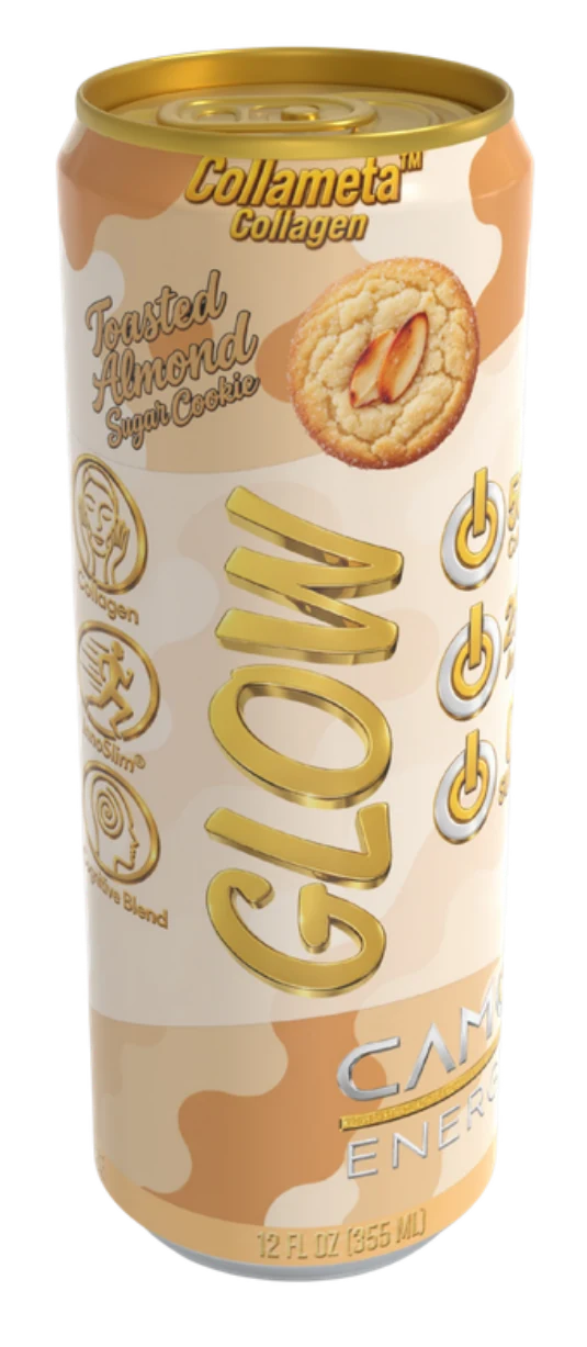 CAMO Glow Toasted Almond Cookies can, coming December